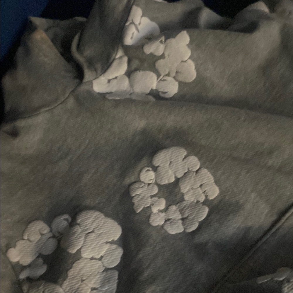 Denim tear Gray Hoodie with White